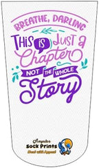 Heal with Appeal Amputee Sock, 3PLY Decorative Stump Sock Breathe Darling Just a Chapter pnkpurp bgnd V1