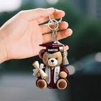 Graduation Bear Personalized Acrylic Keychain,Custom Name Class Year Gift for Graduate,Graduation Gift for Her Him Class of 2026 Accessory