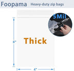 100 PCS 4" x 6" Thick 5 Mil Clear Zip Poly Lock Plastic Bags Seal Reclosable Zip Bag Heavy-Duty Photo Cards Snacks Seeds Zipper Bags
