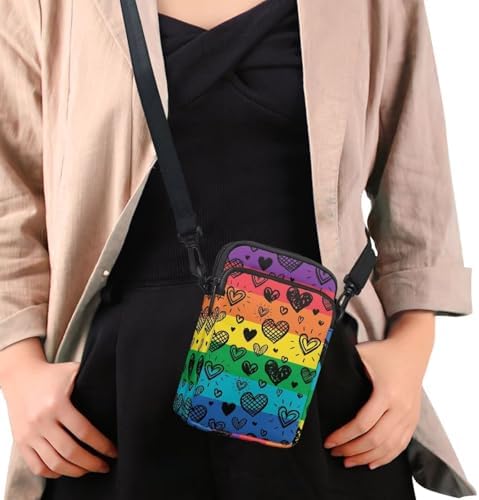 Small Crossbody Phone Wallet Bag, Tropical Flower Leaves Mini Shoulder Purse Belt Bag for Running, Hiking & Biking