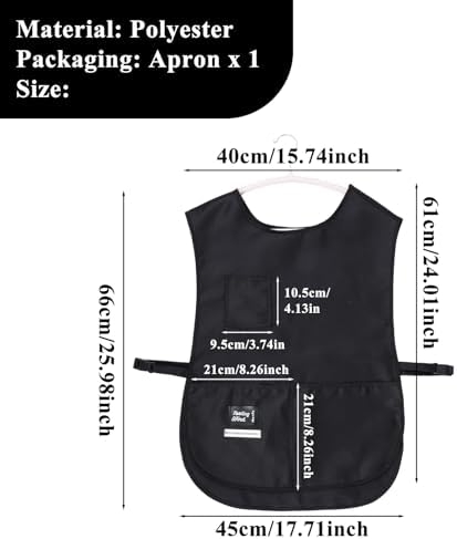 Barber Smock Waterproof Cobbler Apron With Pockets Hairdresser Barber Aprons Barbers Vest Jackets Hair Stylist Apron for Women Men for Chef Kitchen Cleaning Hairstylist Side Strap Snap Closure