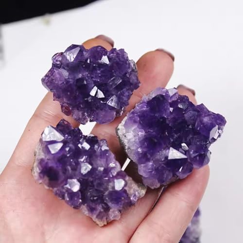 20–30g Natural Amethyst – Purple Quartz Crystal Cluster Healing Stone Specimen for Home Decor