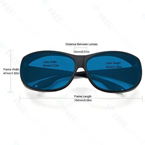 FreeMascot Professional OD 6+ 190nm-380nm / 600nm-700nm Wavelength Violet/Red Laser Safety Glasses
