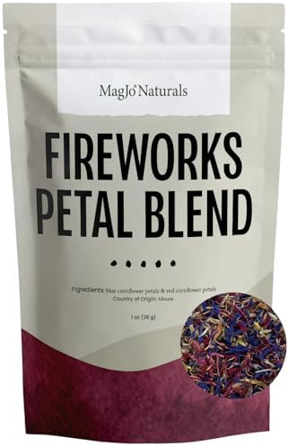 MagJo Naturals, Fireworks Petal Blend (1 oz) Edible Dried Flowers, Topping on Cupcakes, Desserts, Natural Culinary Grade, Espresso, Cappuccino, Patriotic Sprinkles