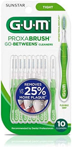GUM Proxabrush Go-Betweens Tight Interdental Brushes – Soft Bristle Dental Picks for Plaque Removal, Health & Braces Care, 10 Count (Pack of 6) 60 Total