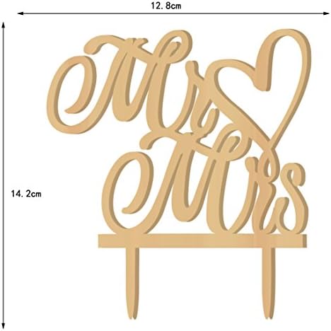 Mr and Mrs wedding Cake Toppers Heart Rustic Wood For Wedding Aniversary Party Engagement Decoration