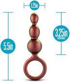 Blush Anal Adventures Matrix Beaded Loop 5.5" Butt Plug - 3 Graduated Silicone Beads - UltraSilk Smooth Texture Tapered Tip Anal Trainer, Slim O-Ring Bum Plug - Women Men Adult Sex Toy - Copper Bronze