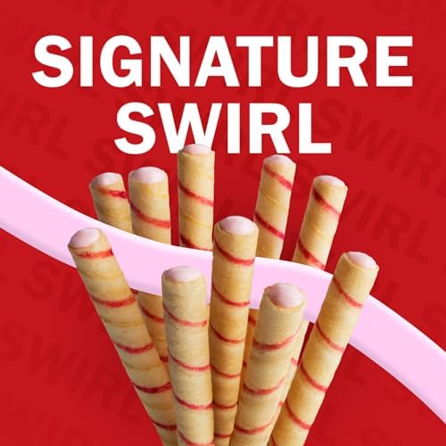 Pirouline Rolled Wafers – Strawberry – Rolled Wafer Sticks, Crème Filled Wafers, Rolled Cookies for Coffee, Tea, Ice Cream, Snacks, Parties, Gifts, and More – 14.1oz Tin 3 Pack