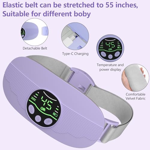 HOTBAG Heating Pad for Period Cramps Portable Cordless 3S Fast Period Heating Pad Cramp Relief with 3 Heat Levels and 3 Massage Modes Menstrual Electric Waist Wrap Belt for Pain Relief Gifts for Her