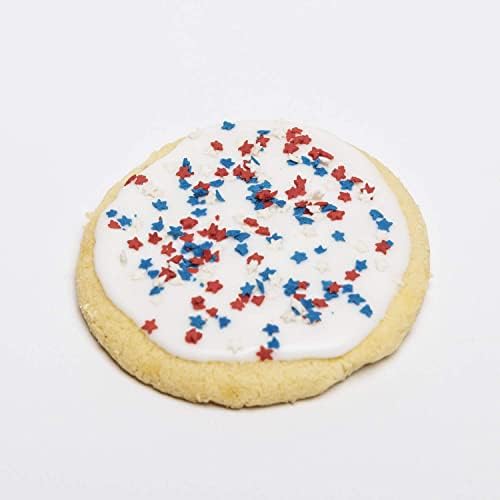 Mini Red, White and Blue Star Sprinkles, Bulk Size (8 OZ. Resealable Zip Lock Stand Up Bag)