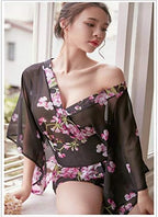 SINGUYUN Japanese Kimono Lingerie For Women Print Dress Pajamas Cosplay Lingerie Set Sexy