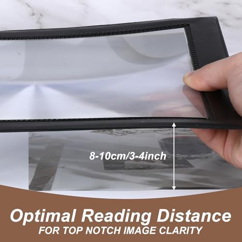5X Full Page Magnifier for Reading, Handheld Full Book Page Magnifier Glass Bendable Book Magnifying Glass Lightweight Magnifiers for Reading Small Prints and Low Vision Seniors