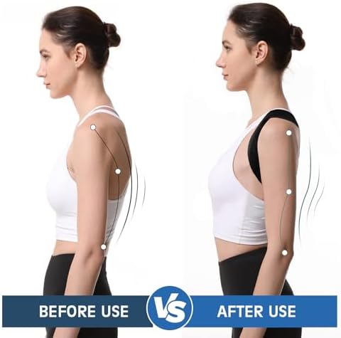 1PCS Posture Corrector for Women and Men, Adjustable Upper Back Brace, Spine Support Straightener, Neck, Shoulder, Back and Lumbar Pain Relief, Comfortable & Breathable