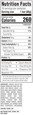 CLIF BAR - Energy Protein Bars - Peanut Butter Banana with Dark Chocolate - Made with Organic Oats - Energy Bars - Non-GMO - (10 Pack)