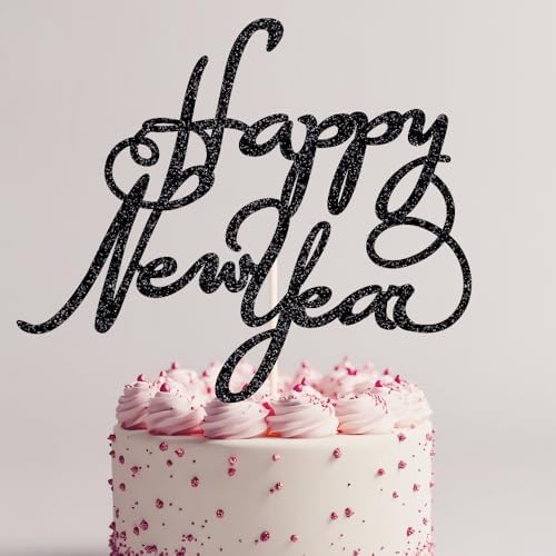 Happy New Year 2026 Cake Topper-Winter Xmas Holiday Cake Decor, Hello 2026 New Year's Eve/Christmas/Happy Holidays Party Decorations (Design 1)