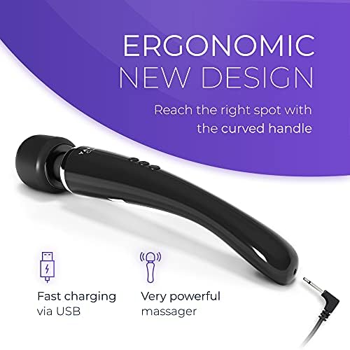 Yarosi Curve Therapeutic Device - 8 Powerful Speeds and 20 Patterns - for Muscle Aches and Sports Recovery - Rechargeable - Travel Friendly - Black