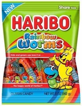 Haribo Rainbow Worms 5 oz. Bag