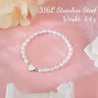 DAYANEY Pearl Bracelets for Women, Gold Bracelet Silver Pearl Jewelry as Gifts for Girls, Dainty Daisy and Heart Braclets Cute Floral Prom Jewelry for Bridesmaid Brazaletes Para Mujer