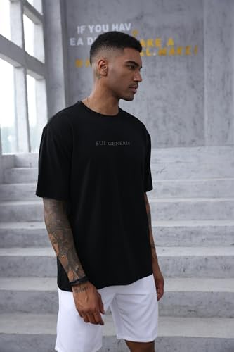Opomelo Men's Fashion Athletic T-Shirt Oversized Workout Short Sleeve Shirt Casual Crew Neck Cotton Tee