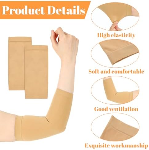 Nogeqi 2 Pairs Tattoo Cover Up Sleeve, Forearm Tattoo Sleeves, Concealer Support Tattoos Aftercare Uv Protection Black For Women Men Compression Tattoos Upper Arm Cover (7.9 X 3.8 Inch)
