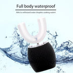 Ultrasonic Toothbrush for Adults - Automatic Electric Toothbrush with Soft Bristles Waterproof & Washable Rechargeable Portable Design with Wireless Charging 30'' Timer for Travel & Home Use (Black)