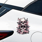 2 PCS Gothic Skull Butterfly Vinyl Decals - Waterproof Removable Stickers for Car, Truck, Motorcycle,Laptop, Bumper - Dark Aesthetic Decorative Sticker (A-216)