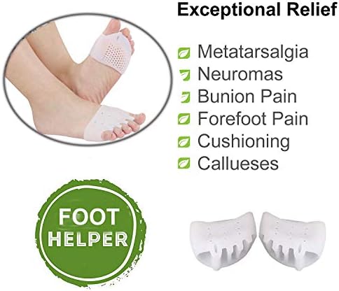 Gel Metatarsal Cushion Pads, Toe Separators Bunion Splint Pads for Hallux Valgus, Hammer Toe, Forefoot Pads,Gel Metatarsal Pad Breathable for Mortons Neuroma