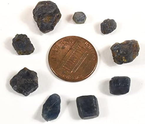 20PCS Blue Sapphire Rough Stones Natural Corundum Gemstonne Crystal Mineral Specimens Raw Cabochon Cabs - Madagascar