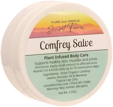 Comfrey Salve | Organic, Non-GMO, Small-Batch Herbal Balm | Family Made in WV | 2 oz Jar