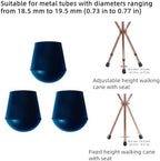 3 Pack Rubber Ends of Walking Stick with Seat, Non-Slip Rubber Replacement Tips, Suitable for Metal Pipes with Diameter Ranging from 18.5 mm to 19.5 mm, Ferrules of Walking Cane with Seat.