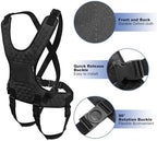 MDSTOP Wheelchair Harness for Adults, Anti-Slip Wheelchair Safety Belt, Safety Belt for Elderly, Adjustable Secure Buckle, Torso Support Vest Restraint for Patient, Disabled, Paralyzed (Black)