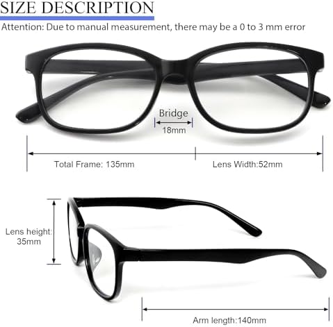 MMOWW Oversized Square Reading Glasses Fashion Cute Blue Light Blocking Computer Readers for Women 3 Pack