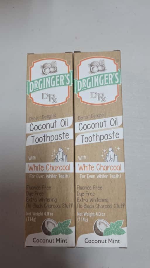 Dr. Ginger's Coconut Oil Toothpaste with White Activated Charcoal 2 pcs