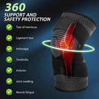 Adjustable Knee Support Brace 1 pack Compression Knee Sleeves for Men Women Use for Meniscus Tear, Arthritis, Tendinitis, Ligament Injury,Weight Lifting, Anti Slip Knee Brace (Black, Medium)