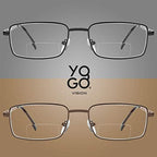Yogo Vision Bifocal Reading Glasses 2 Pack Metal Full Rim Readers Rectangle Glasses for Reading Men and Women