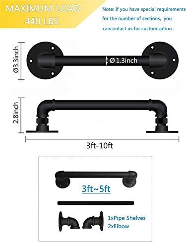 WRRAC-Shower Stool Retro Hand Railings for Stairs Pipe Handrail Loft Elderly Grab Bar Wall Mounted Stairway Hand Rails, 32mm Diameter,Supports 440lbs
