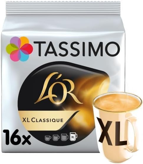 Tassimo L'OR Espresso XL Classique Coffee Pods (Pack of 4, Total 64 Capsules)