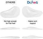 Dr. Foot's Arch Support Shoe Insoles for Flat Feet, Gel Arch Inserts for Plantar Fasciitis, Adhesive Arch Pad for Relieve Pressure and Feet Pain (Clear - 2 Pairs, 2 Count (Pack of 1))