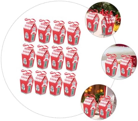 LALADEFIEE 20pcs Christmas Candy Boxes Wrapping Set Red Candy Storage Boxes for Cookies Nougat Snowflake Crisp Holiday Party Supplies
