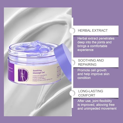 2 PCS Joint Gel Purple Gel，Soothing Massage Cream，Joint Activities Throughout The Body，Soothes for Knees, Hands, Lumbar, Neck and Shoulders
