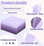 SietDESEO 48 Pieces 3-ply Gradient Purple Napkins Disposable Folded 5 x 5 Inches Scalloped Cocktail Napkins Paper Napkins for Dinner Wedding Birthday Party Dessert Napkins