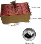 2pcs Baoding Balls,Chinese Health Exercise Stress Balls with Box,Meditation Massage Handball,Finger Exercise Stress Relief Baoding Ball RelaxationTherapy(Silver,Dia 1.49inch,Classic Box)