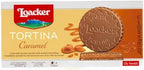 Loacker Tortina Caramel - Individually Wrapped Premium Milk Chocolate Enrobed Crispy Wafer Tartlets with Caramel Cream Filling - Pack of 12