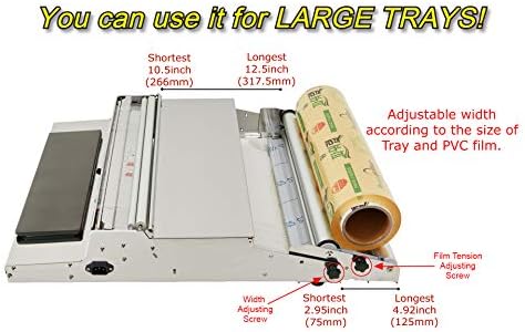 VisionTechShop VTH-500, 20 Inch / 500 mm Hand Wrapping Machine Film Wrapper for Food Packaging, Large Tray, MADE IN KOREA