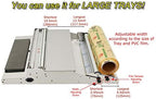 VisionTechShop VTH-500, 20 Inch / 500 mm Hand Wrapping Machine Film Wrapper for Food Packaging, Large Tray, MADE IN KOREA