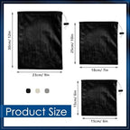 Amylove 9 Pcs Satin Game Toy Storage Bag Silk Drawstring Bags Gift Bags Pouches for Lightweight Toys Organizer Stuff Sack Foldable Travel Pouch for Women, 3 Sizes(Black, Beige, Light Gray)