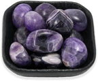 Amethyst Crystal Stone, Polished Stones & Rocks, Natural Healing Crystals for Chakra Balancing, Meditation, Spiritual Decor, Tumbled Stones for Energy, Reiki,Gifts (0.5LB)