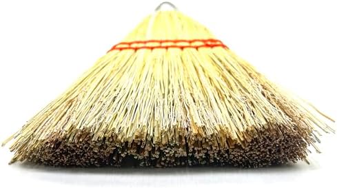 Handmade 12 Inch Mini Corn Broom Whisk Made of Natural Corn Broom Straw with a Solid Metal Hang Design for Indoor & Outdoor Use Car Porch Debris Halloween Dust Dirt Driveways Sidewalks