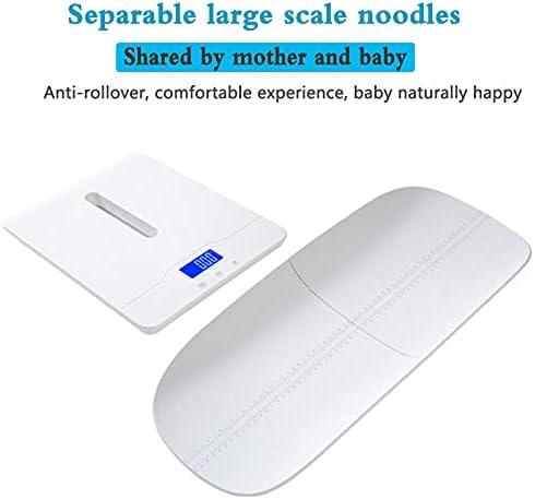 Baby Scale, Digital Baby Scale with Hold Function, Large LCD Display, Capacity 220Ib, Accurate to 10G, Height Measurement Range 0-60Cm (White)