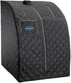 Durasage Lightweight Portable Personal Steam Sauna Spa for Relaxation at Home, 60 Minute Timer, 800 Watt Steam Generator, Chair Included (Black)